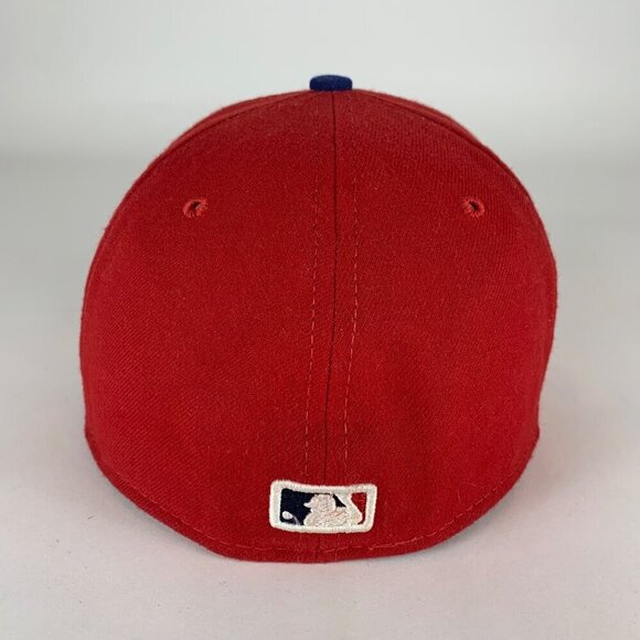 Philadelphia Philles MLB Red New Era 59Fifty Fitted Hat No Side NE Logo 7 1/4 - Picture 3 of 5